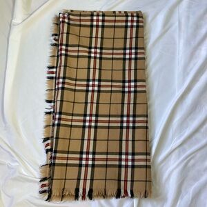 Smith’s Bermuda Made in England Pure New Wool Blanket Plaid Throw 52x 57
